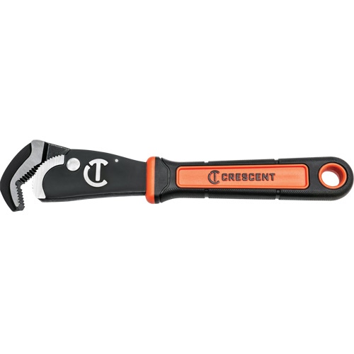Cl&eacute; bimat&eacute;riau auto-ajustable pour tuyau, Cap des m&acirc;choires 1-1/2", Longueur 12", Fini Oxyde noir, Prise Coussin&eacute;e Planification Entrepots Molloy