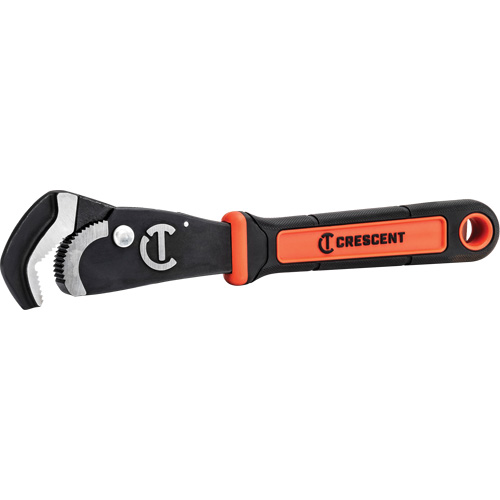Cl&eacute; bimat&eacute;riau auto-ajustable pour tuyau, Cap des m&acirc;choires 1-1/2", Longueur 12", Fini Oxyde noir, Prise Coussin&eacute;e Planification Entrepots Molloy