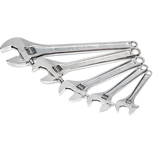 Chrome Wrench Set, Adjustable, 5 Pieces, Imperial and Metric Planification Entrepots Molloy