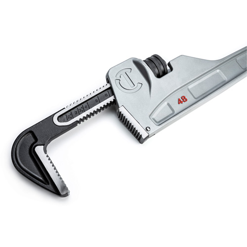 Cl&eacute; &agrave; tuyaux, Cap des m&acirc;choires 6", Longueur 48", Fini Rev&ecirc;tement en poudre, Prise Non-ergonomique Planification Entrepots Molloy