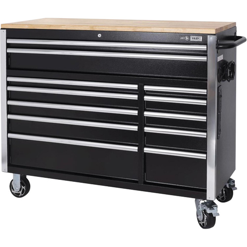 HDRC5212 HD Series Roller Cabinet, 12 Drawers, 51-1/4" W x 21" D x 40-3/10" H, Black Planification Entrepots Molloy