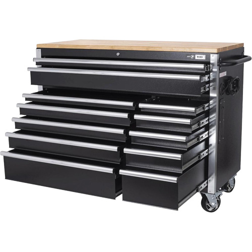 HDRC5212 HD Series Roller Cabinet, 12 Drawers, 51-1/4" W x 21" D x 40-3/10" H, Black Planification Entrepots Molloy