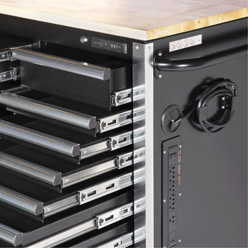 HDRC7220 HD Series Roller Cabinet, 20 Drawers, 72" W x 24" D x 42-3/10" H, Black Planification Entrepots Molloy