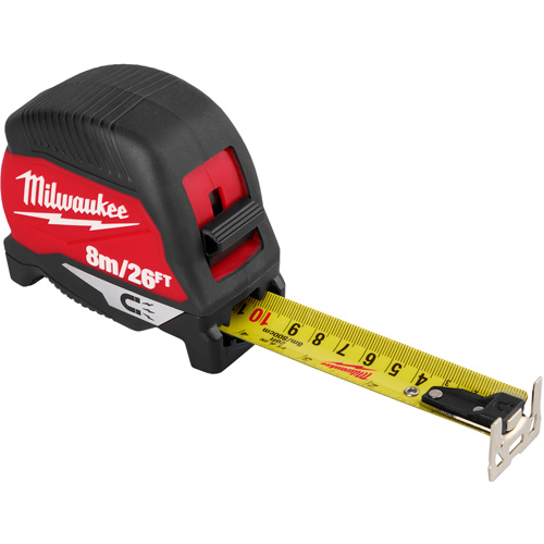 Magnetic Tape Measure, 1-1/8" x 26'/8 m Planification Entrepots Molloy