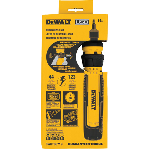 14-Piece Cordless Screwdriver Set with FLEXDRIVE Control, 4 V, 44 in-lbs/5 Nm Max. Torque Planification Entrepots Molloy