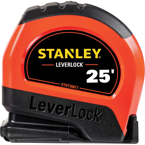 High-Visibility LEVERLOCK&reg; Tape Measure, 25', Imperial Graduations Planification Entrepots Molloy