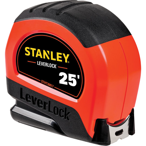 High-Visibility LEVERLOCK&reg; Tape Measure, 25', Imperial Graduations Planification Entrepots Molloy