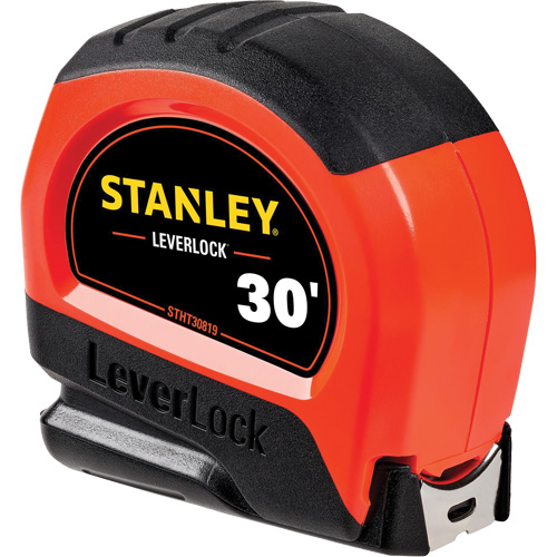High-Visibility LEVERLOCK&reg; Tape Measure, 30', Imperial Graduations Planification Entrepots Molloy