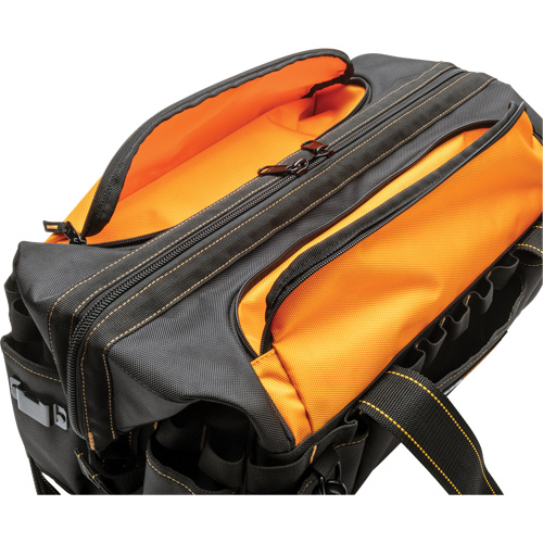 Sac &agrave; outils de 20" pour les professionnels, Nylon, 33 pochettes, Noir/Orange Planification Entrepots Molloy