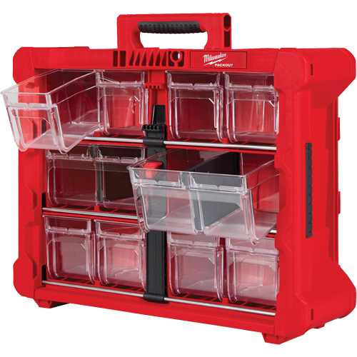 Organisateur PACKOUT &agrave; bac inclinable, 15-1/5" x 19-7/10" x 6-7/10", Noir/Rouge Planification Entrepots Molloy