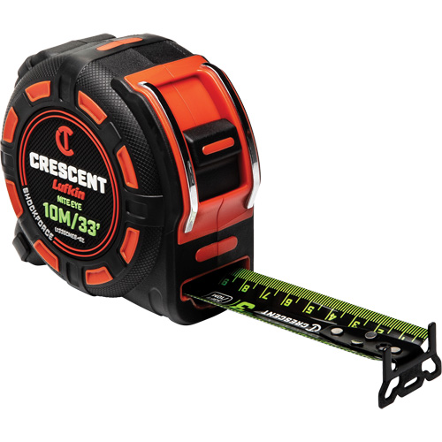Shockforce NITE EYE Tape Measure, 1-1/4" x 35'/10 m, Metric/SAE Graduations Planification Entrepots Molloy