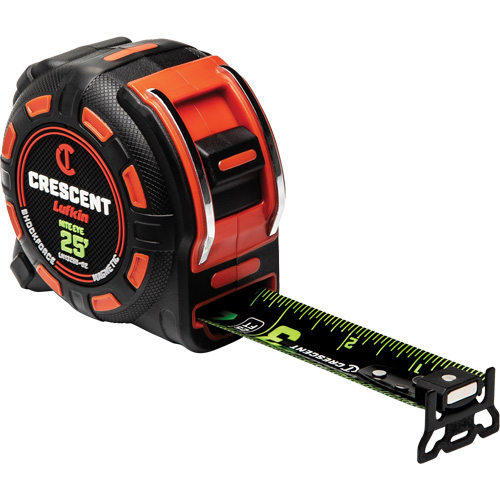 Shockforce NITE EYE Magnetic Tape Measure, 1-1/4" x 25', SAE Graduations Planification Entrepots Molloy