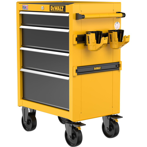 Heavy-Duty Rolling Tool Chest, 4 Drawers, 26" W x Yellow Planification Entrepots Molloy