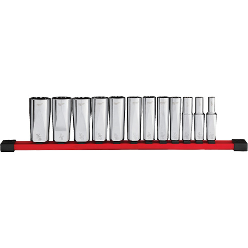 12-Point Deep Well SAE Socket Set, 12 Pcs, 3/8" Drive Size, Deep Planification Entrepots Molloy