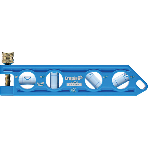 Niveau torpille moul&eacute; sous pression TRUE BLUE, 6" lo, Aluminium, 4 fioles Planification Entrepots Molloy