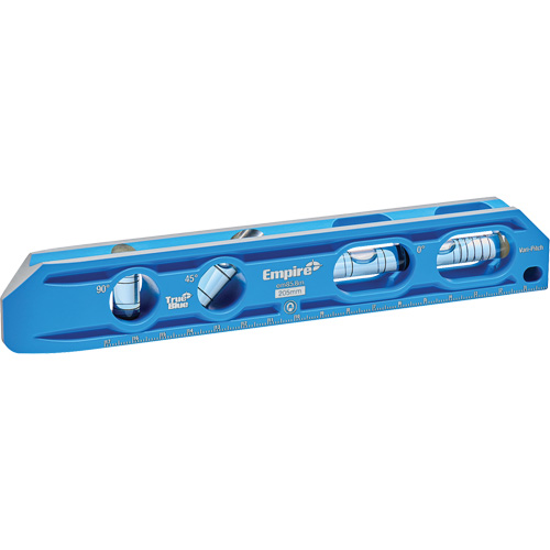 Niveau torpille moul&eacute; sous pression TRUE BLUE, 8" lo, Aluminium, 4 fioles, Magn&eacute;tique Planification Entrepots Molloy