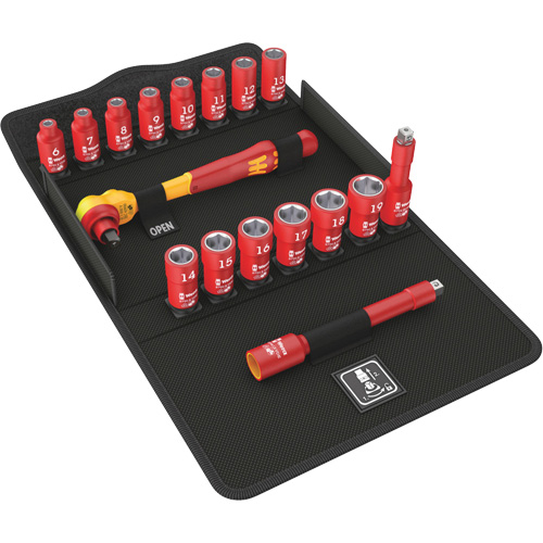 Jeu de cliquets isolants Zyklop 8100 SB VDE 1, 7 Mcx, Prise de 3/8" Planification Entrepots Molloy