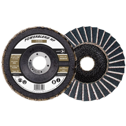 POWERBLEND NF Flap Disc, 4-1/2" x 7/8", Type 29, Z60 Grit, Zirconia Alumina Planification Entrepots Molloy