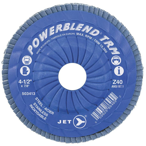 Disque &agrave; lamelles ajustables POWERBLEND TRM , 4-1/2" x 7/8", Type 29, Grain Z60, Alumine de zirconium Planification Entrepots Molloy