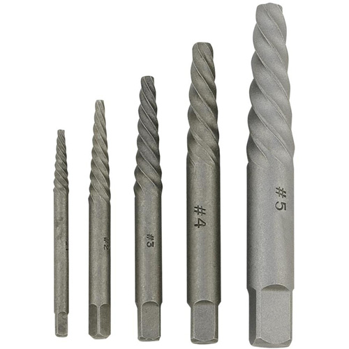 JSSE-5S Spiral-Type Screw Extractor Set, Alloy Steel Planification Entrepots Molloy