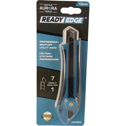 Couteau professionnel de 18 mm, Acier inoxydable, Robuste, Prise en Caoutchouc Planification Entrepots Molloy