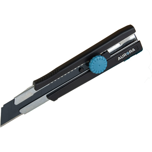 Couteau r&eacute;tractable de 25 mm, Acier inoxydable, Robuste, Prise en Caoutchouc Planification Entrepots Molloy