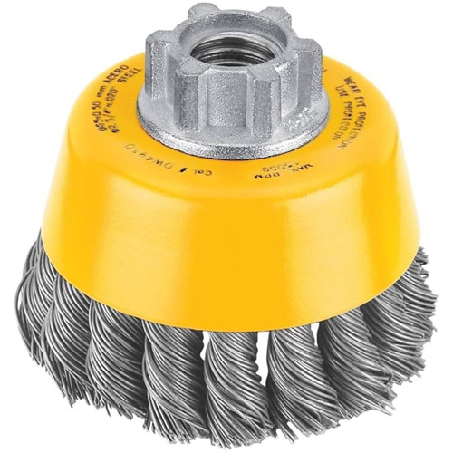 Brosse boisseau en fil de carbone torsad&eacute; &agrave; haute performance, 3" dia. x 5/8"-11 arbre Planification Entrepots Molloy