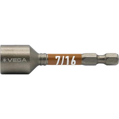 Impactech&reg; Nut Driver, 7/16" Tip, 1/4" Drive, 2-9/16" L, Magnetic Planification Entrepots Molloy