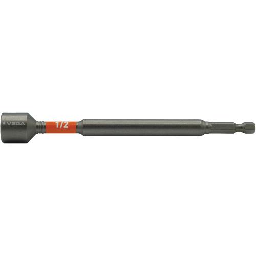 Impactech&reg; Nut Driver, 1/2" Tip, 1/4" Drive, 6" L, Magnetic Planification Entrepots Molloy
