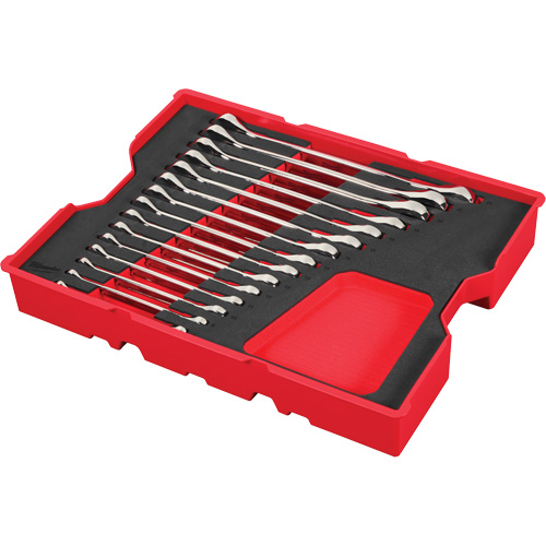 Wrench Set with Tray for PACKOUT Drawers, Ratcheting Combination, 15 Pieces, Metric Planification Entrepots Molloy