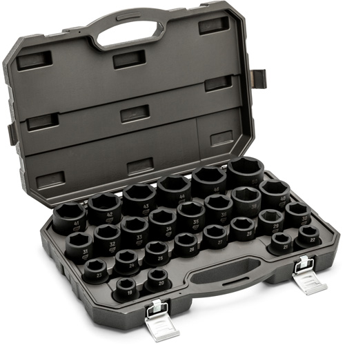 6 Point Metric Socket Set, 26 Pcs, Impact, 3/4" Drive Size Planification Entrepots Molloy