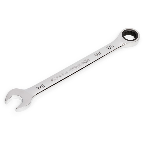 90-Tooth Ratcheting Combination Wrench, 12 Point, 7/8", Chrome Finish Planification Entrepots Molloy