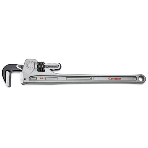 Cl&eacute; &agrave; tuyaux, Cap des m&acirc;choires 3-1/2", Longueur 24", Fini Rev&ecirc;tement en poudre, Prise Ergonomique Planification Entrepots Molloy