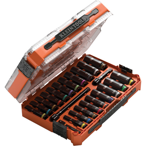 KNECT Drive Socket Set, 23 Pcs, Impact, 3/8" Drive Size, Deep Planification Entrepots Molloy