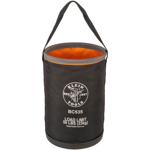 Seau utilitaire droit, 17" lo x 12" la x 4" h, Nylon, Noir/Gris/Orange Planification Entrepots Molloy