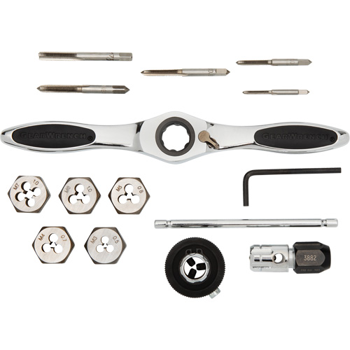 Jeu de tarauds et fili&egrave;res &agrave; cliquet m&eacute;triques, 15 Morcea Planification Entrepots Molloy