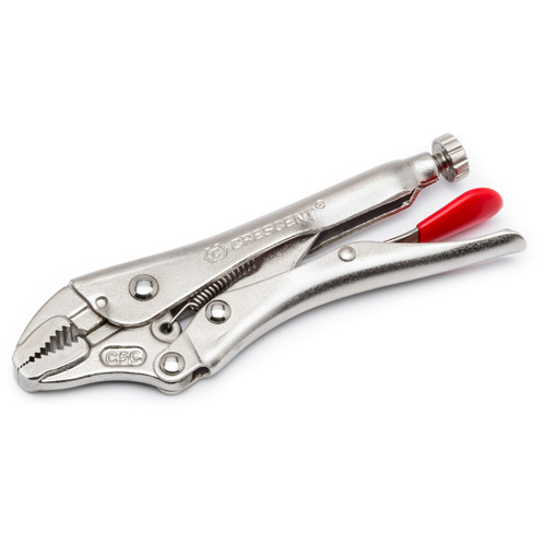 Locking Pliers with Wire Cutter, 7" Length, Curved Jaw Planification Entrepots Molloy