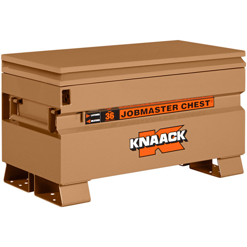 Model 36 Jobsite Chest with Padlock, 36" x 19" x 21-1/2", Steel, Tan Planification Entrepots Molloy