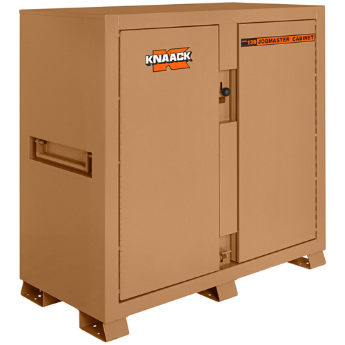 Model 139 Jobsite Cabinet with Padlock, Steel, 59.4 Cubic Feet, Tan Planification Entrepots Molloy