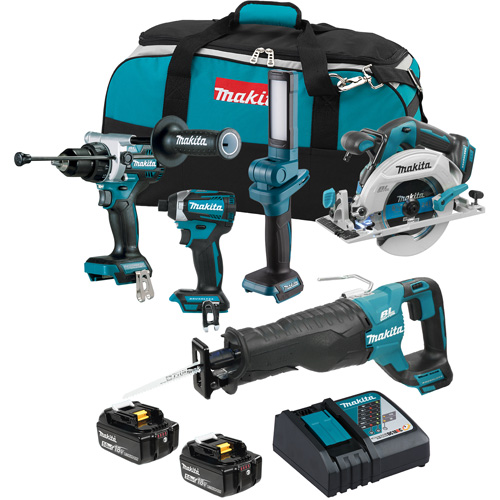 LXT Brushless Cordless 5 Tool Combo Kit, Lithium-Ion, 18 V Planification Entrepots Molloy