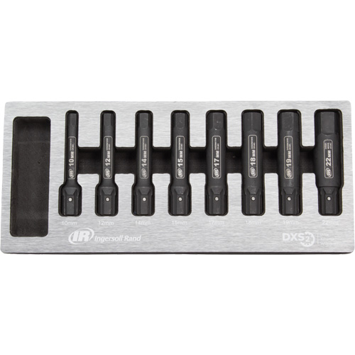 Metric Bit Impact Socket Set, Hex, 8 Pcs Planification Entrepots Molloy