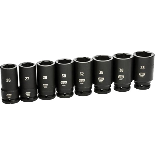 6 Point SAE Socket Set, 8 Pcs, Impact, 3/4" Drive Size, Deep Planification Entrepots Molloy
