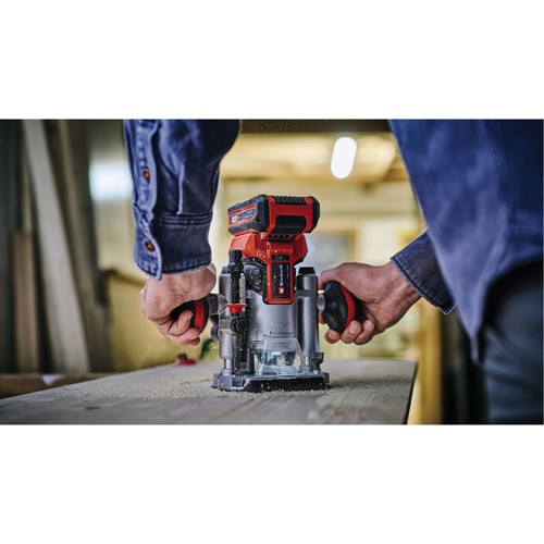 Professional Cordless Compact Router with Fixed Base & Plunge Base (Tool Only) Planification Entrepots Molloy