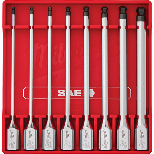Long SAE Bit Socket Set, Hex Ball, 3/8" Drive, 8 Pcs Planification Entrepots Molloy