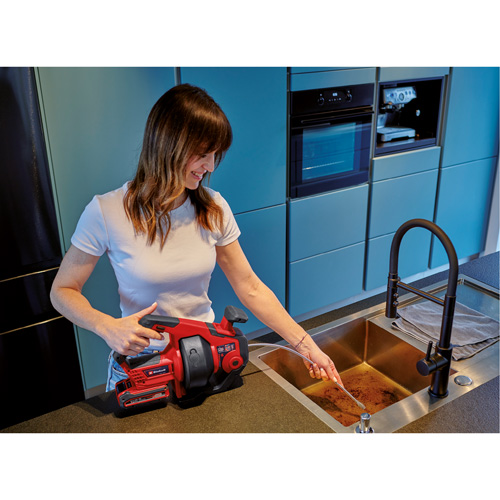 TE-DA 18/760 Li 18V Cordless Drain Auger (Tool Only), Powered, 25' Cable Length, 1/4" Cable Diameter Planification Entrepots Molloy