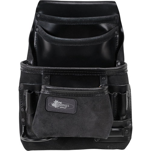 Phantom Collection Heavy-Duty Nail & Tool Bag, Leather, 10 Pockets, Black Planification Entrepots Molloy
