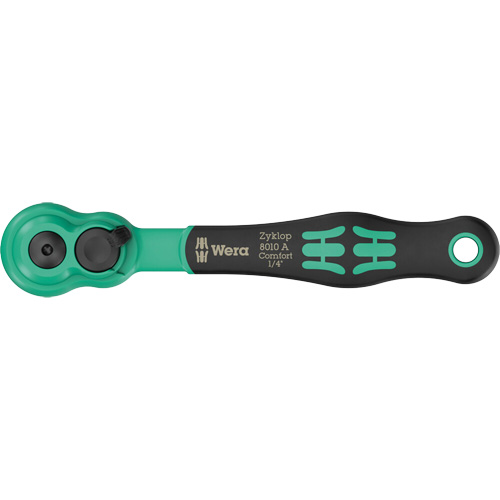 A Zyklop Comfort Ratchet with Reversing Lever, 1/4" Drive, Ergonomic Handle Planification Entrepots Molloy
