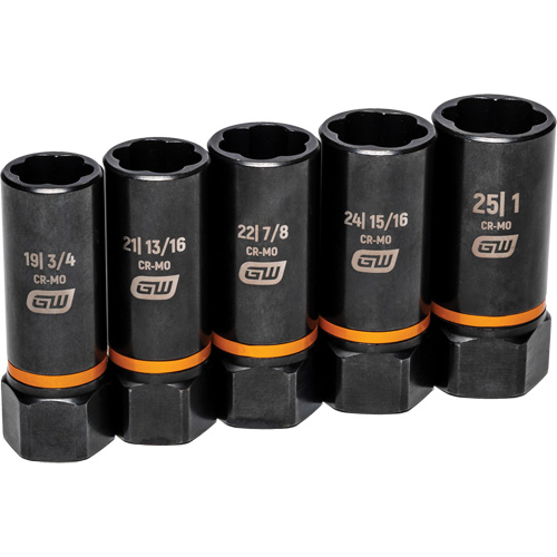 Bolt Biter Extraction Socket Set, 5 Pcs, Impact, 1/2" Drive Size, Deep Planification Entrepots Molloy