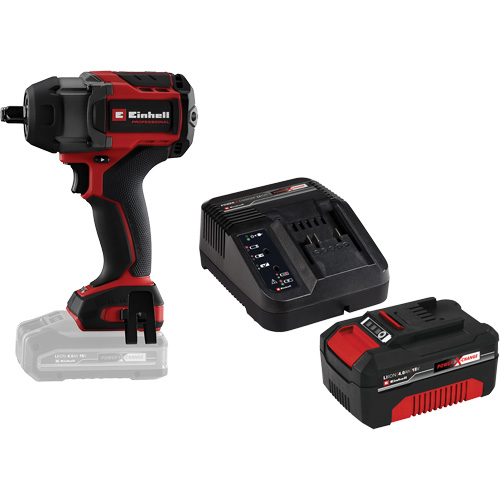 Professional Cordless Impact Wrench with 4Ah PXC Battery & Charger Starter Kit, 18 V, 1/2" Socket Planification Entrepots Molloy