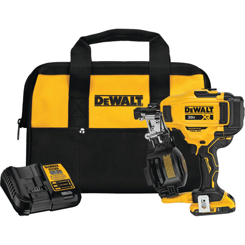 15° Cordless Coil Roofing Nailer Kit, 20 V, Lithium-Ion Planification Entrepots Molloy